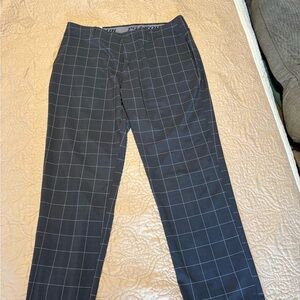 PGA Tour Men's Charcoal Plaid Dress Pants
